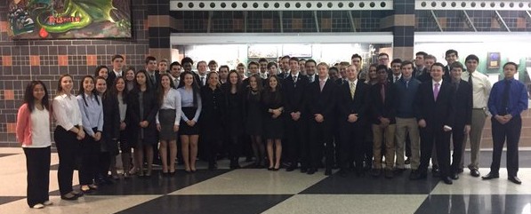 DECA members at the district competition.