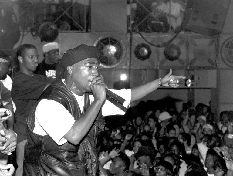 Tupac Shakur is one of the six artists/bands that will headline the new class in the Rock and Roll Hall of Fame. Shakur is pictured above performing at the Palladium in Manhattan in 1993.