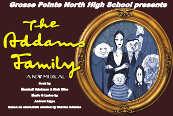 The Addams Family musical poster. Performances have had to be cancelled because of a continued power outage.