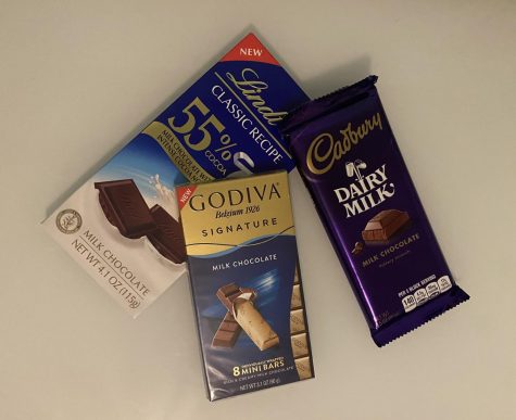 Above, the three reviewed chocolate bars.