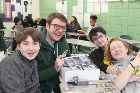 NO “I” IN TEAM | While Magic: The Gathering is a competitive game played against opponents, English teacher Paul Golm believes that the underlying teamwork is what makes the game. “Its more about learning the game and realizing that magic is about helping other people learn to play because it is a very complex game,” Golm said.
